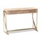 Baxton Studio Lafoy Natural Finished Wood and Gold Finished 2-Drawer Console Table 153-9202 - alternate 1